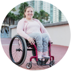 girl in a wheelchair advocating spinal cord awareness