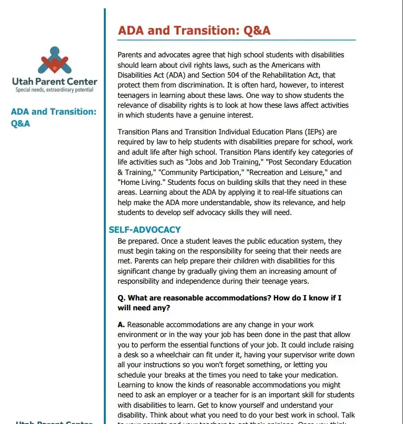 ADA and Transition Featured Image